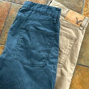 American Eagle size 32/34 slim straight men’s pants 2 pair